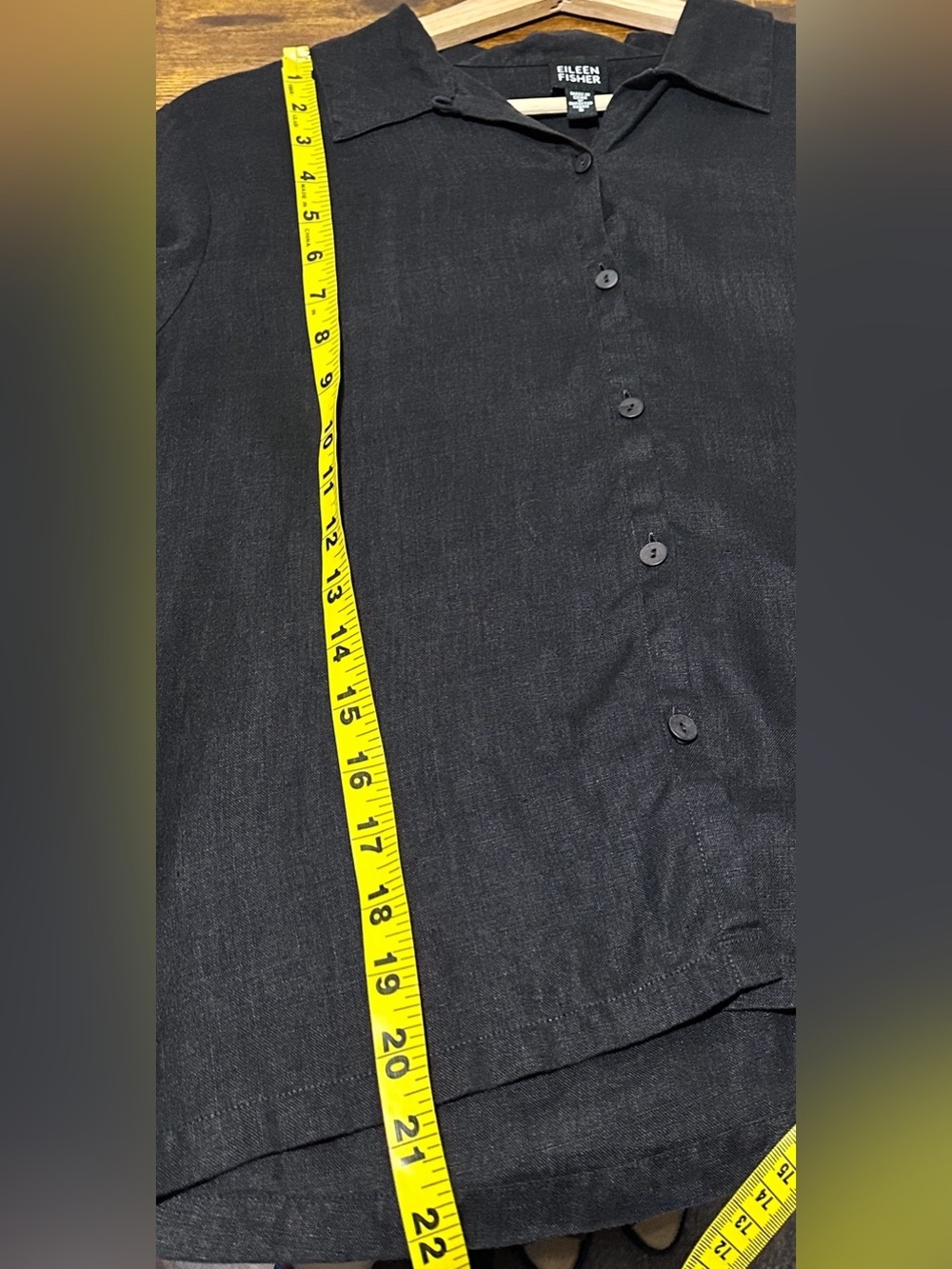 Eileen Fisher Irish Linen Button Down Top - Picture 7 of 8